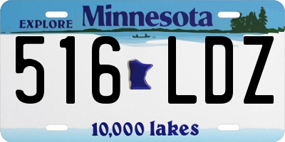 MN license plate 516LDZ
