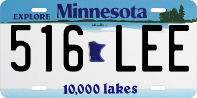 MN license plate 516LEE