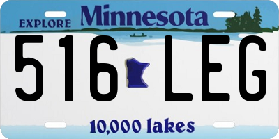 MN license plate 516LEG