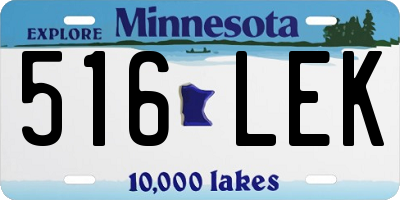 MN license plate 516LEK