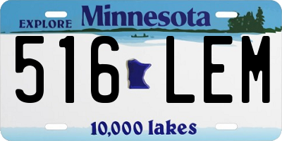 MN license plate 516LEM
