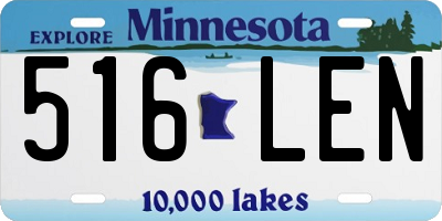 MN license plate 516LEN