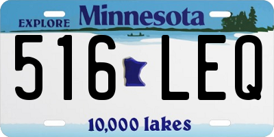 MN license plate 516LEQ