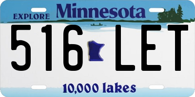 MN license plate 516LET