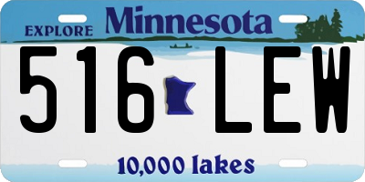 MN license plate 516LEW
