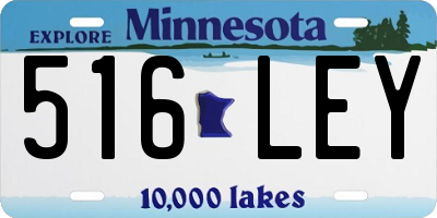MN license plate 516LEY