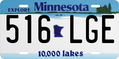 MN license plate 516LGE