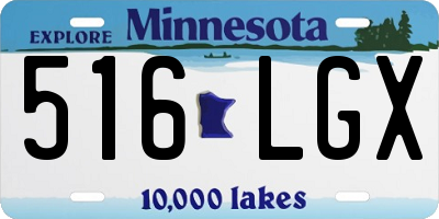 MN license plate 516LGX