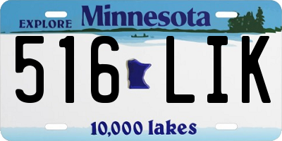 MN license plate 516LIK