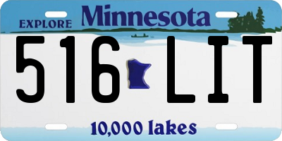 MN license plate 516LIT