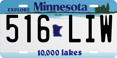 MN license plate 516LIW