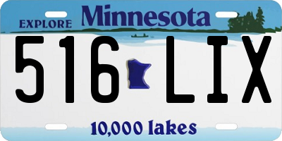 MN license plate 516LIX