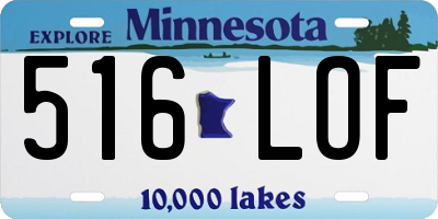 MN license plate 516LOF