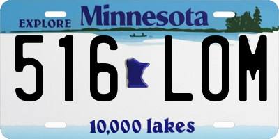 MN license plate 516LOM