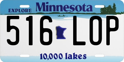 MN license plate 516LOP