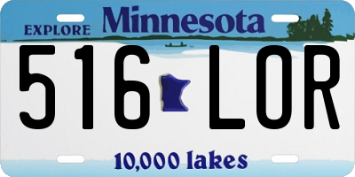 MN license plate 516LOR