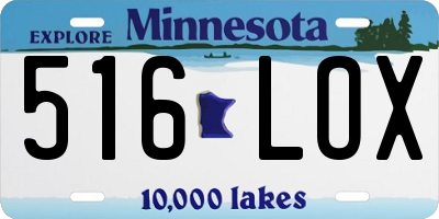 MN license plate 516LOX