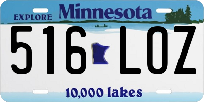MN license plate 516LOZ