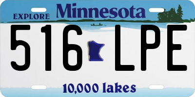 MN license plate 516LPE