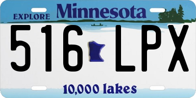 MN license plate 516LPX