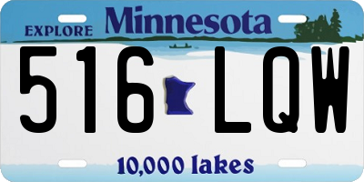 MN license plate 516LQW