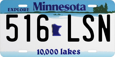 MN license plate 516LSN