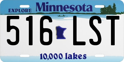 MN license plate 516LST
