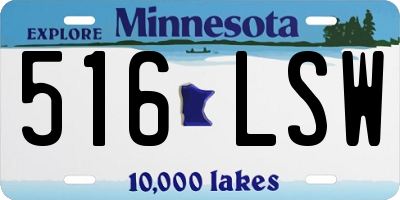 MN license plate 516LSW