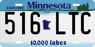 MN license plate 516LTC