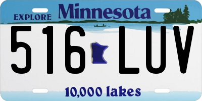MN license plate 516LUV