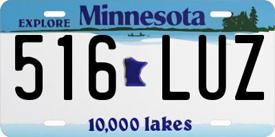 MN license plate 516LUZ
