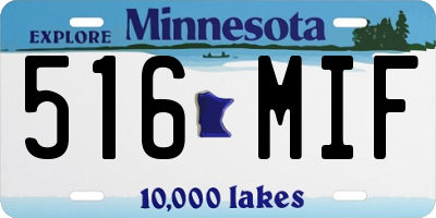 MN license plate 516MIF