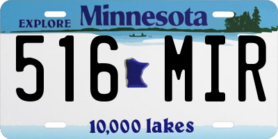 MN license plate 516MIR