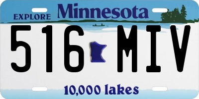 MN license plate 516MIV