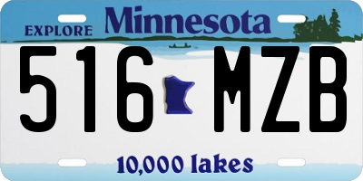 MN license plate 516MZB