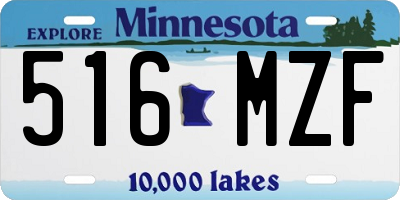 MN license plate 516MZF
