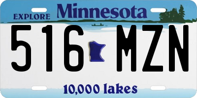 MN license plate 516MZN