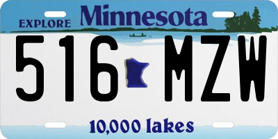 MN license plate 516MZW