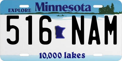 MN license plate 516NAM