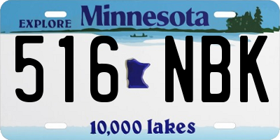 MN license plate 516NBK