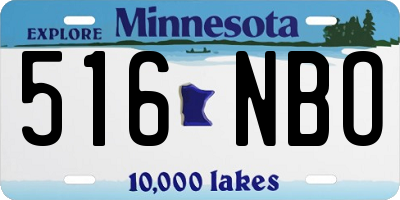 MN license plate 516NBO