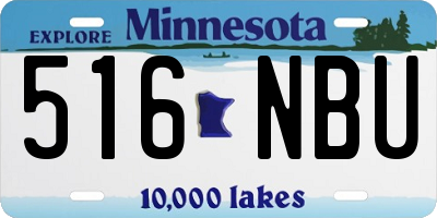 MN license plate 516NBU