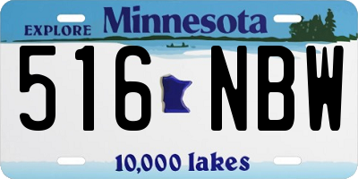 MN license plate 516NBW