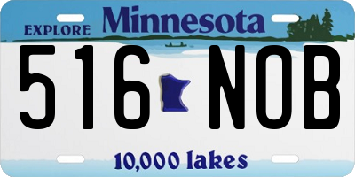 MN license plate 516NOB
