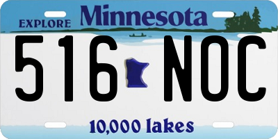 MN license plate 516NOC