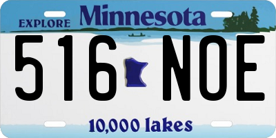 MN license plate 516NOE