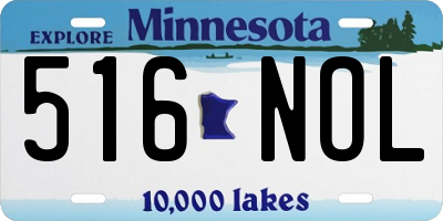 MN license plate 516NOL