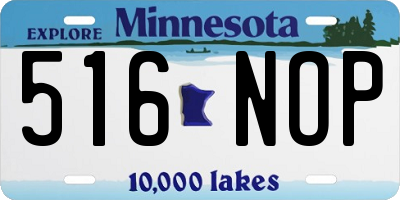 MN license plate 516NOP