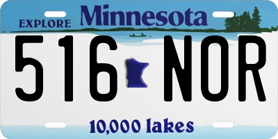 MN license plate 516NOR