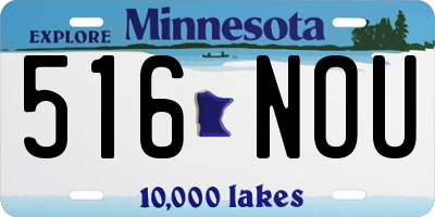 MN license plate 516NOU